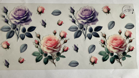#1530 - Purple Pink Roses - UV DTF