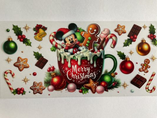 17C - Christmas Mouse Guy in Cup - UV DTF