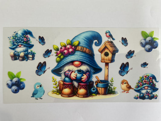 Blueberry Gnome - UV DTF Tumbler Wrap