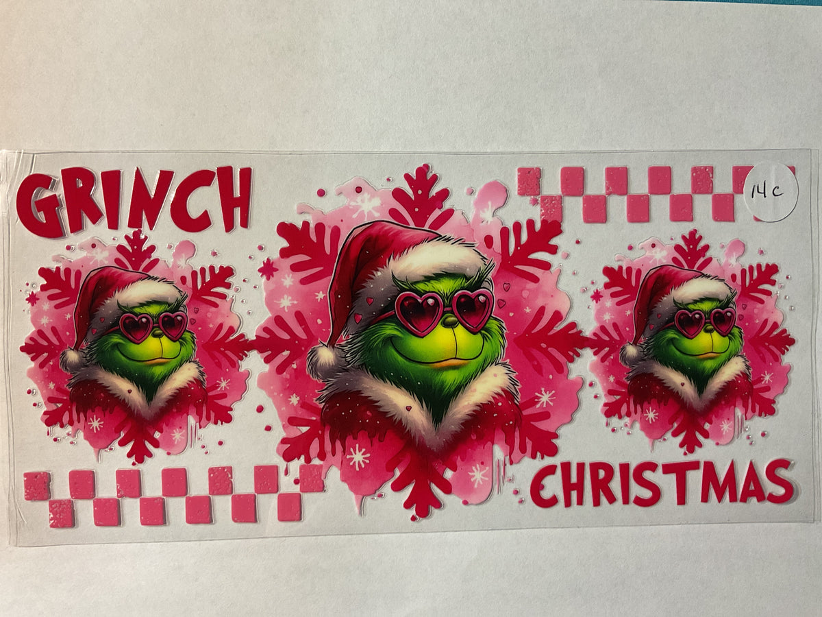 14C - Pink Green Guy Christmas - Tumbler Wrap