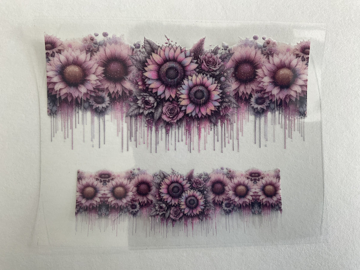 Purple Sunflowers - Tumbler Keychain Wrap
