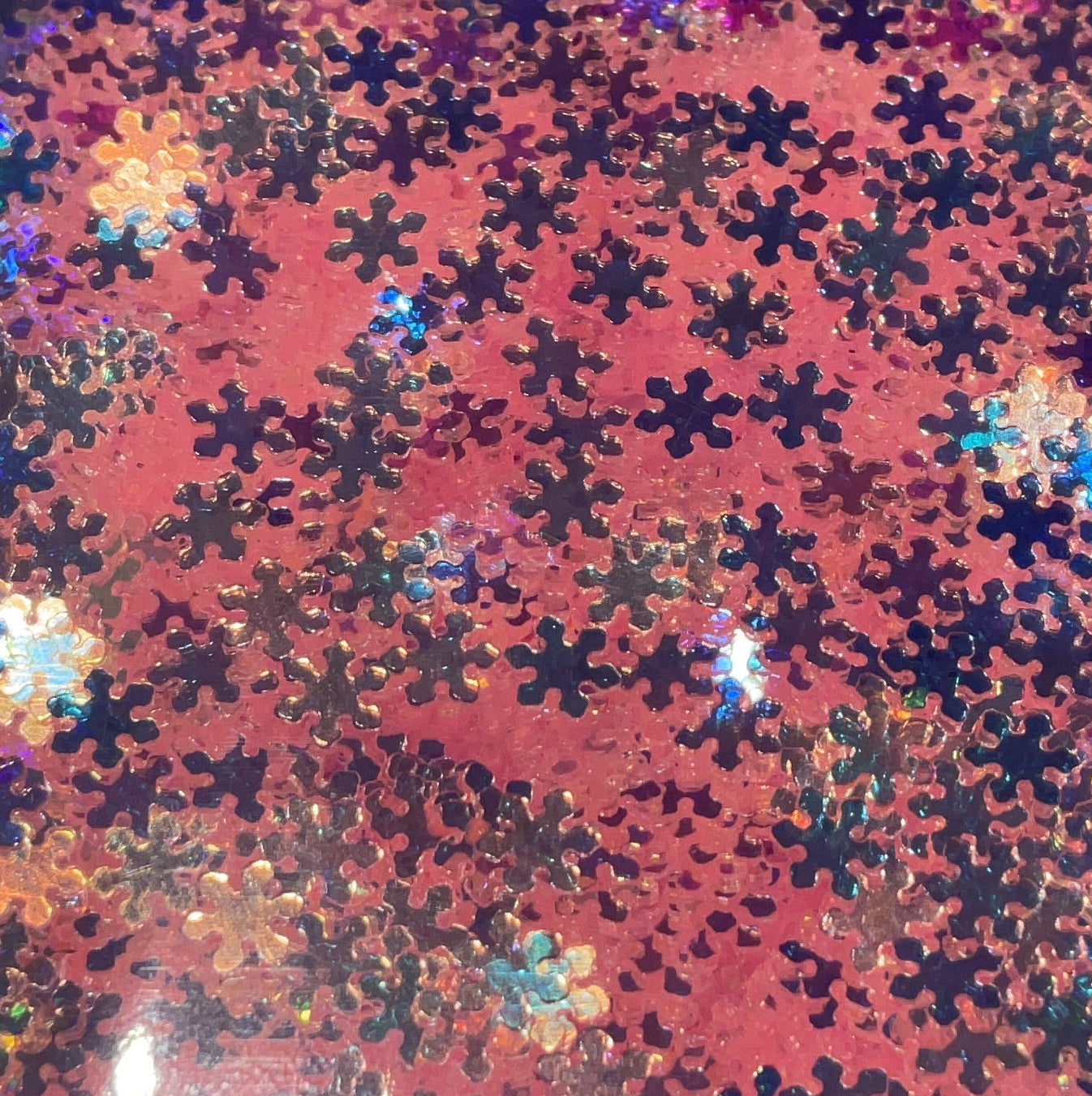 Pink Holographic Snowflakes - Glitter Shapes