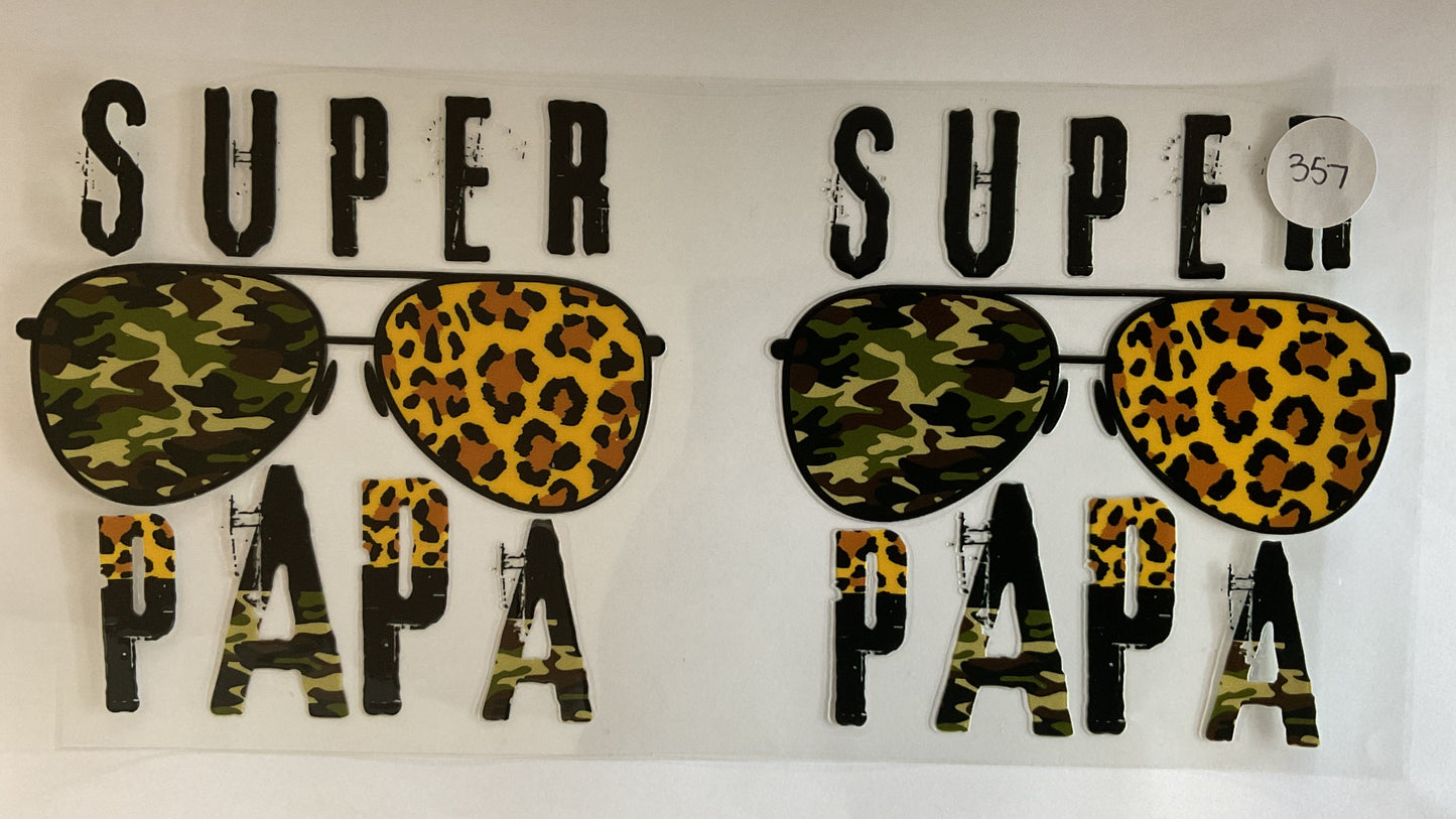 #357 - Super Papa - UV DTF Tumbler Wraps