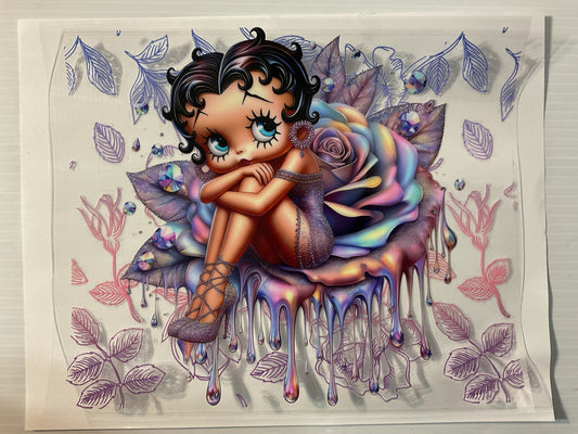 Betty Pastel Dripping Rose - 20oz UV DTF