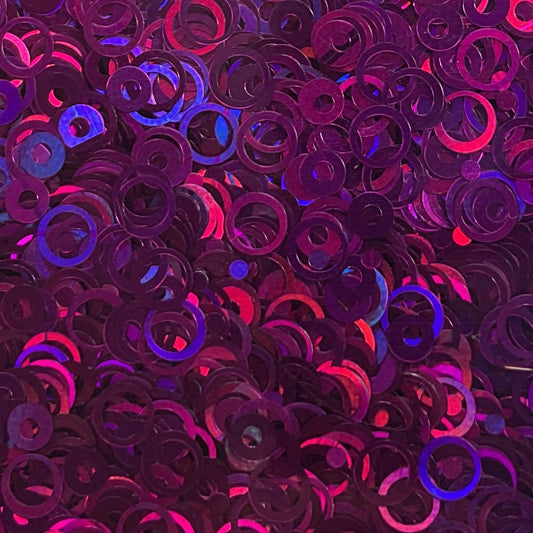 Rings Magenta Holographic - Glitter Shapes
