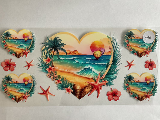 #848 - Heart Ocean - UV DTF