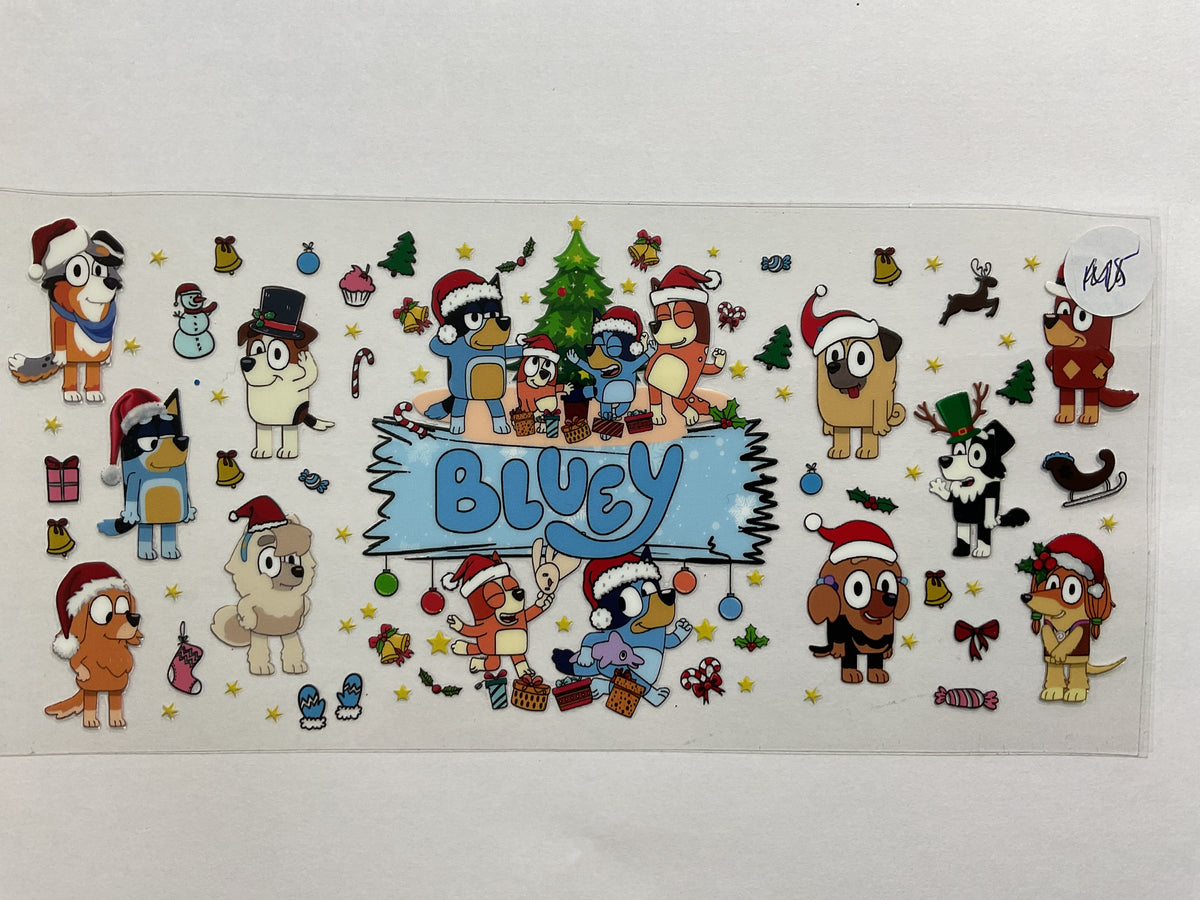 129C - Blue Dog Christmas - Tumbler Wrap