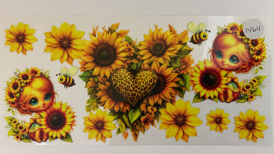 #1464 - Sunflower Bee - UV DTF