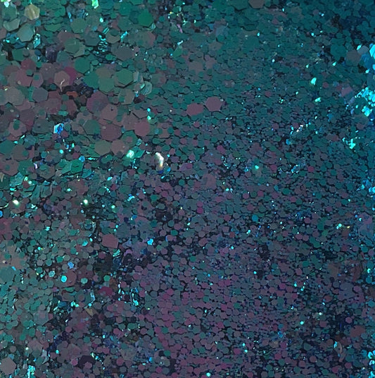 GLITTER Chunky Fine Mix - Mermaid Blue Pink Shift - Resealable 50g Bag