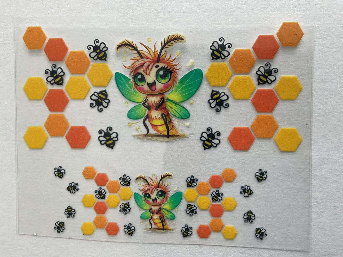 Bee Honeycomb - Mini Tumbler Keychain Wrap