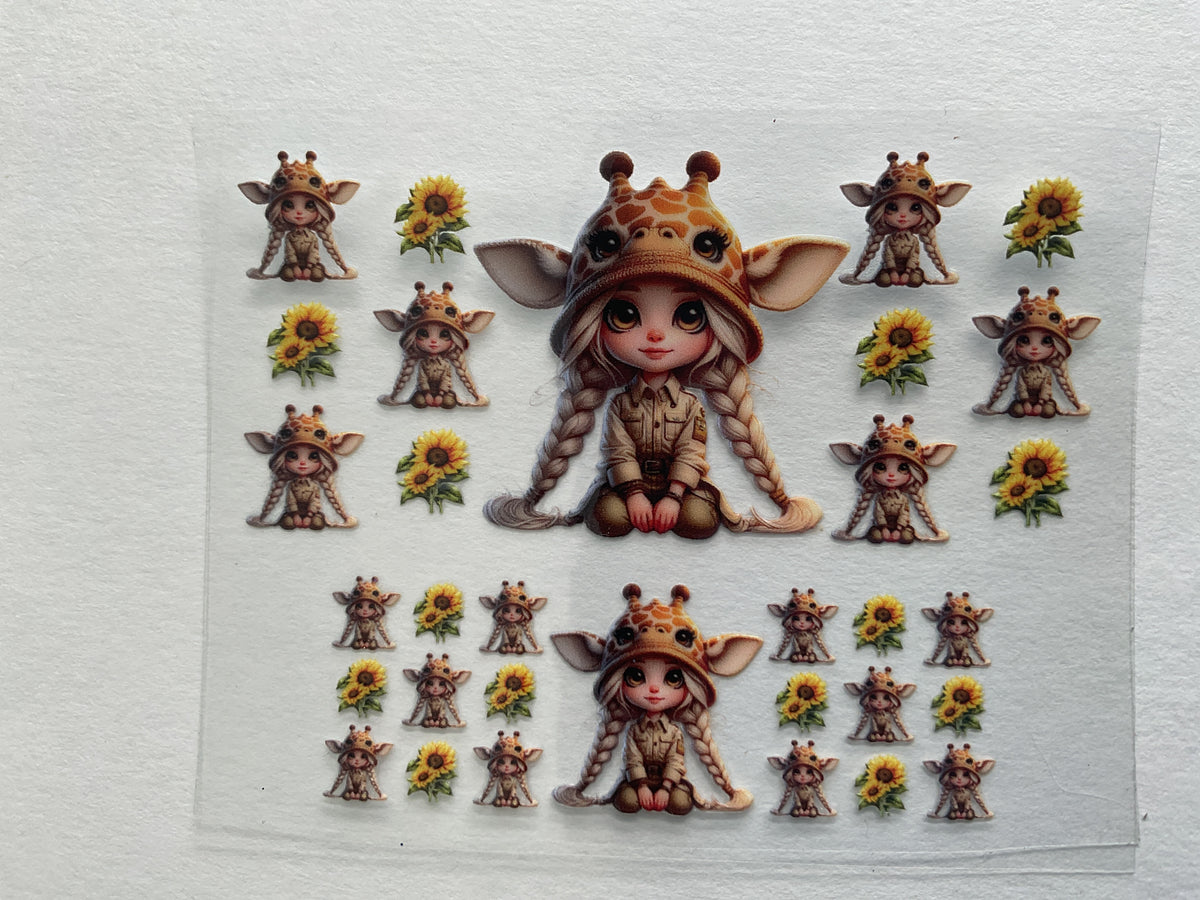 Giraffe Girl - UV DTF