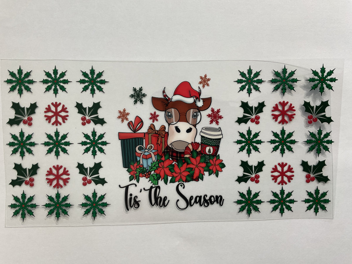 36C - Tis The Season Christmas Cow - Tumbler Wrap
