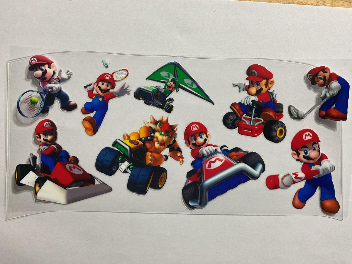 Game Mario L Go Carts Golf Baseball - UV DTF Tumbler Wrap