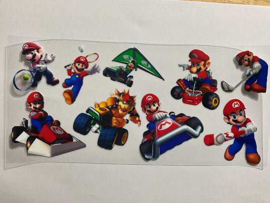 Game Mario L Go Carts Golf Baseball - UV DTF Tumbler Wrap