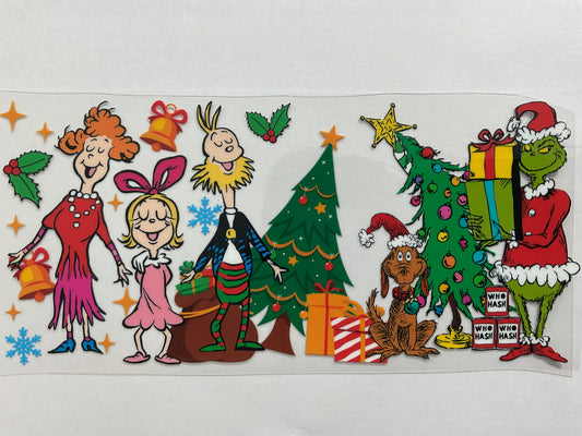 102C - Green Guy Christmas Family - Tumbler Wrap