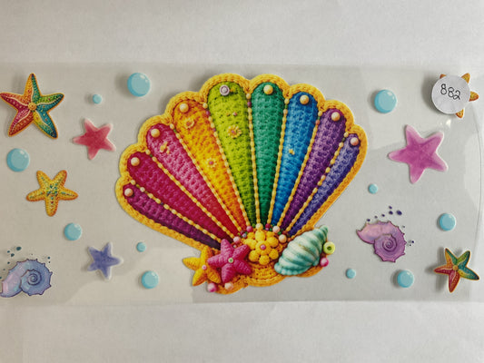 #882 - Rainbow Shell Crotchet - UV DTF