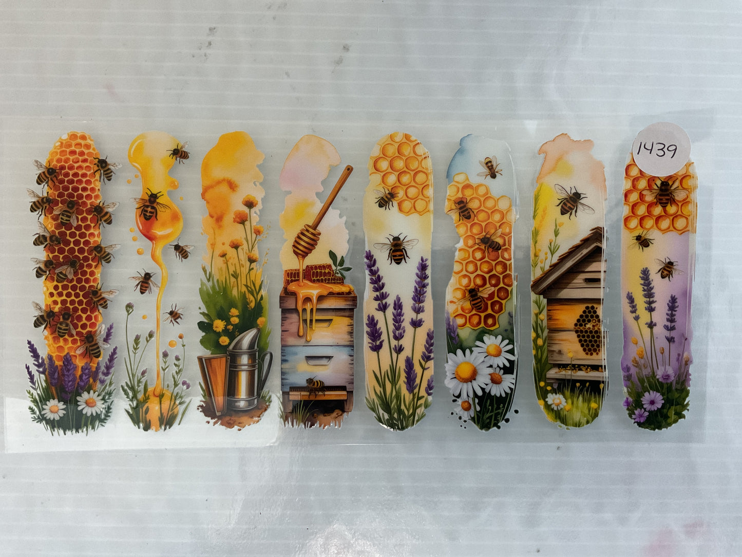 #1439 - Bees Hives Flowers Honey - UV DTF