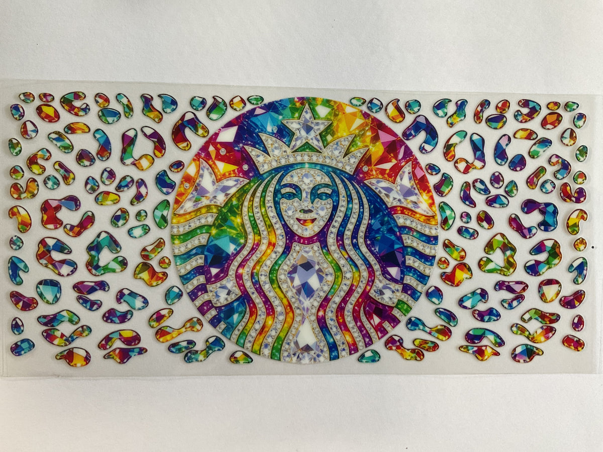Buck Coffee Rainbow Leopard Gems - UV DTF