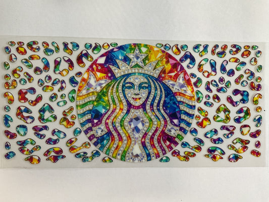 Buck Coffee Rainbow Leopard Gems - UV DTF