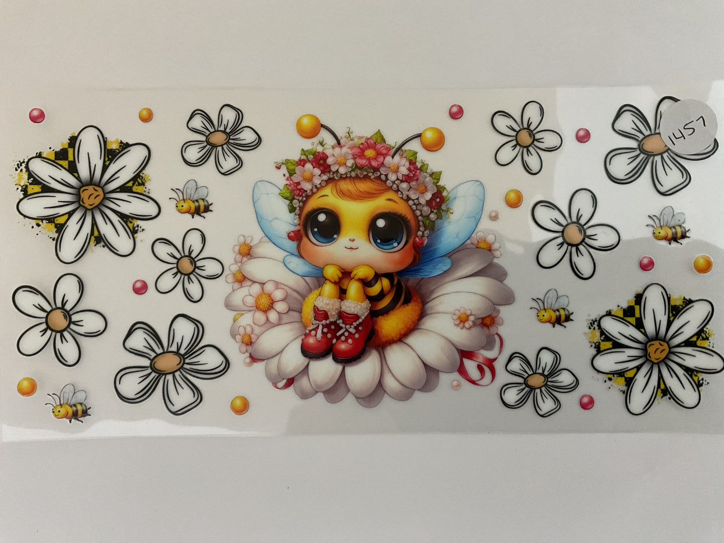 #1457 - Honey Bee Flowers - UV DTF