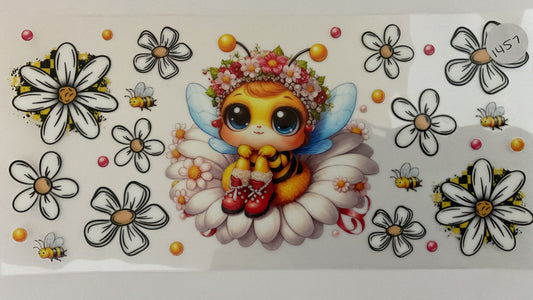 #1457 - Honey Bee Flowers - UV DTF