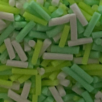 Sprinkles Mix #4 - White Lime Green  - Clay Shapes