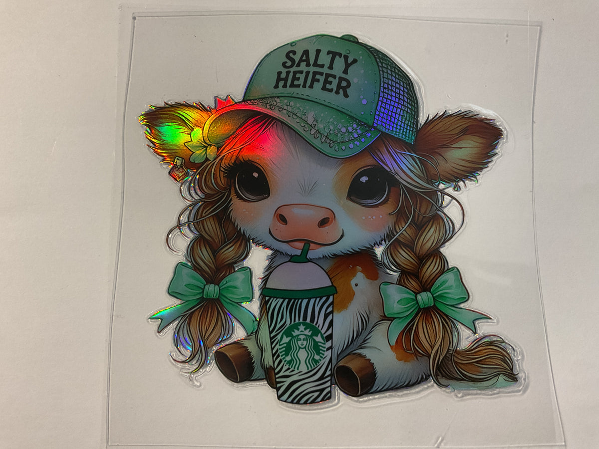 Salty Heiffer Cow Holographic - UV DTF