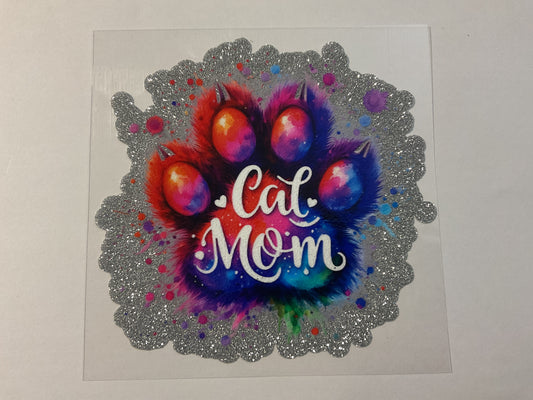 Cat Mom Glitter - UV DTF