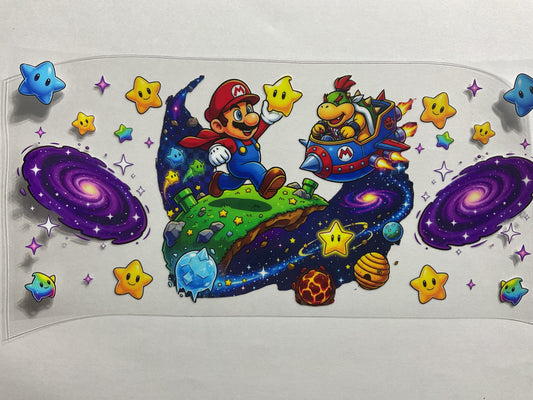 Game Mario Purple Galaxy - UV DTF Tumbler Wrap