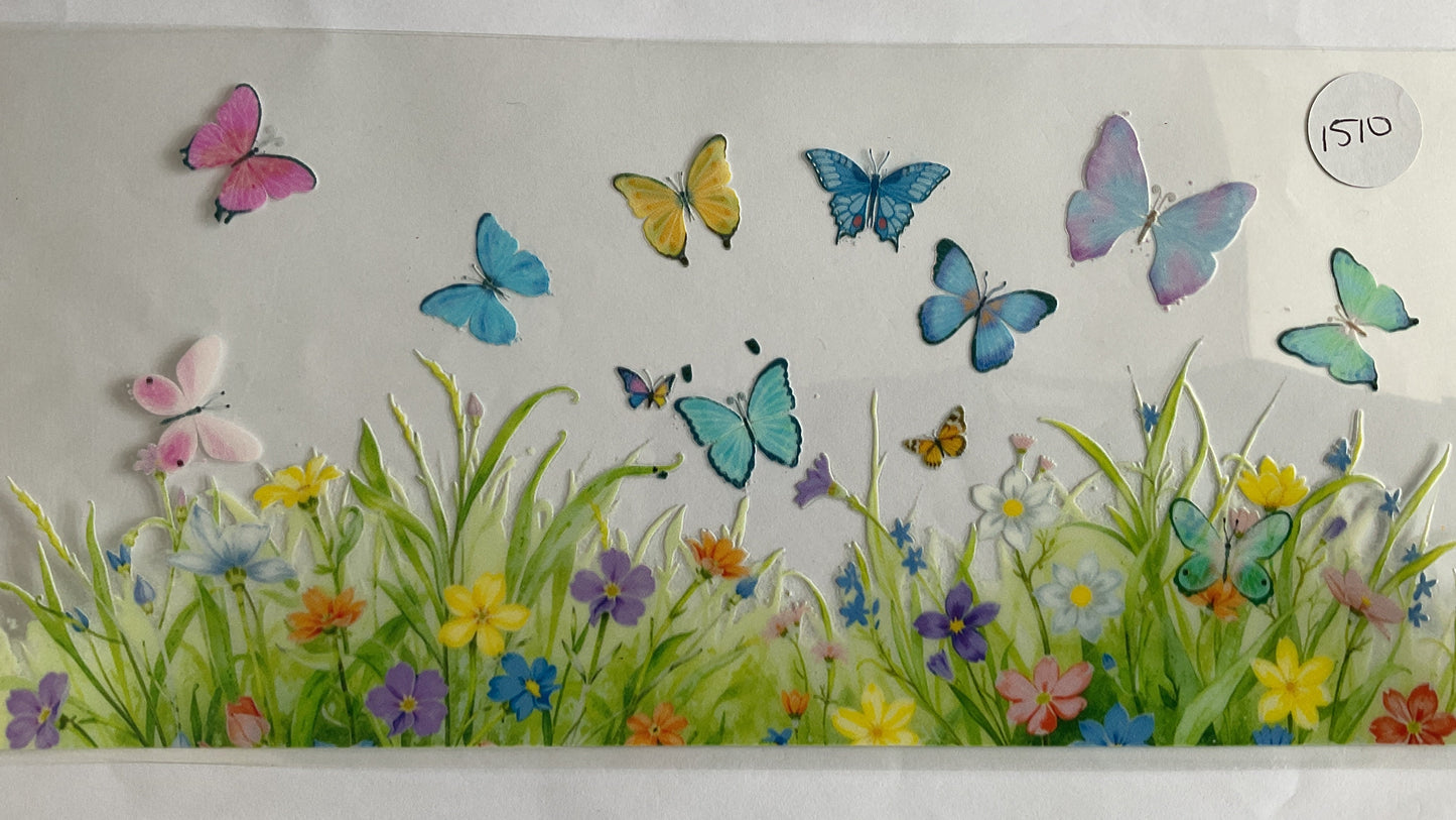 #1510 - Summer Flowers Butterflies - UV DTF