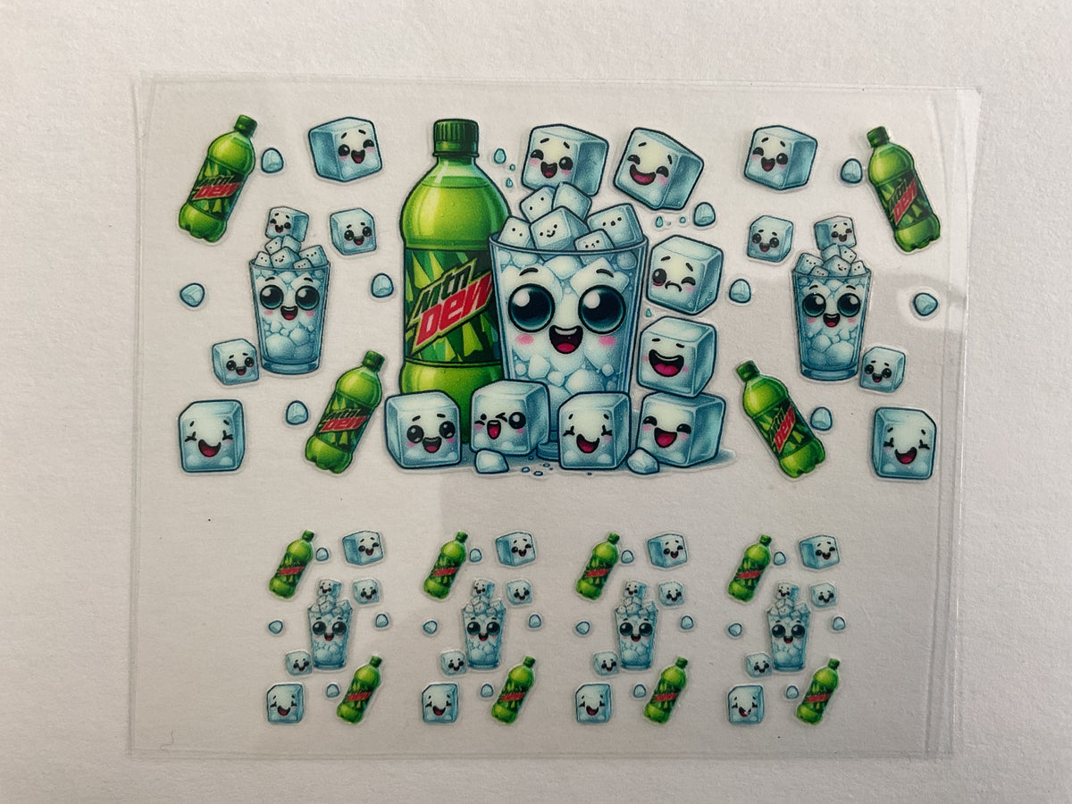 Dew Cute Ice Face Drink - Tumbler Keychain Wrap