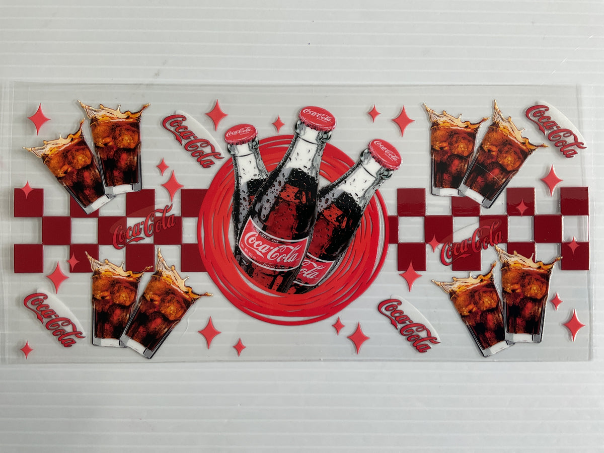 Cola  Glass Checker Bottles - UV DTF