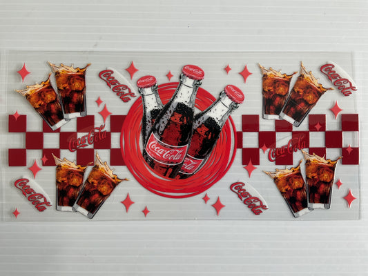 Cola  Glass Checker Bottles - UV DTF