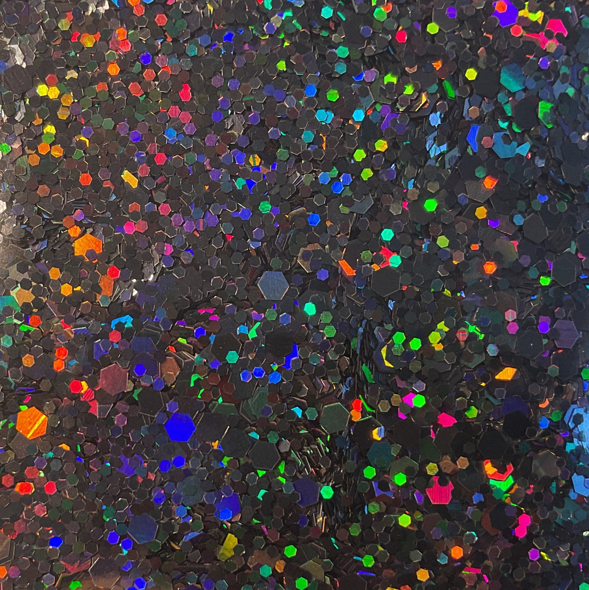 GLITTER Chunky - Silvery Black Holographic - Resealable 50g Bag