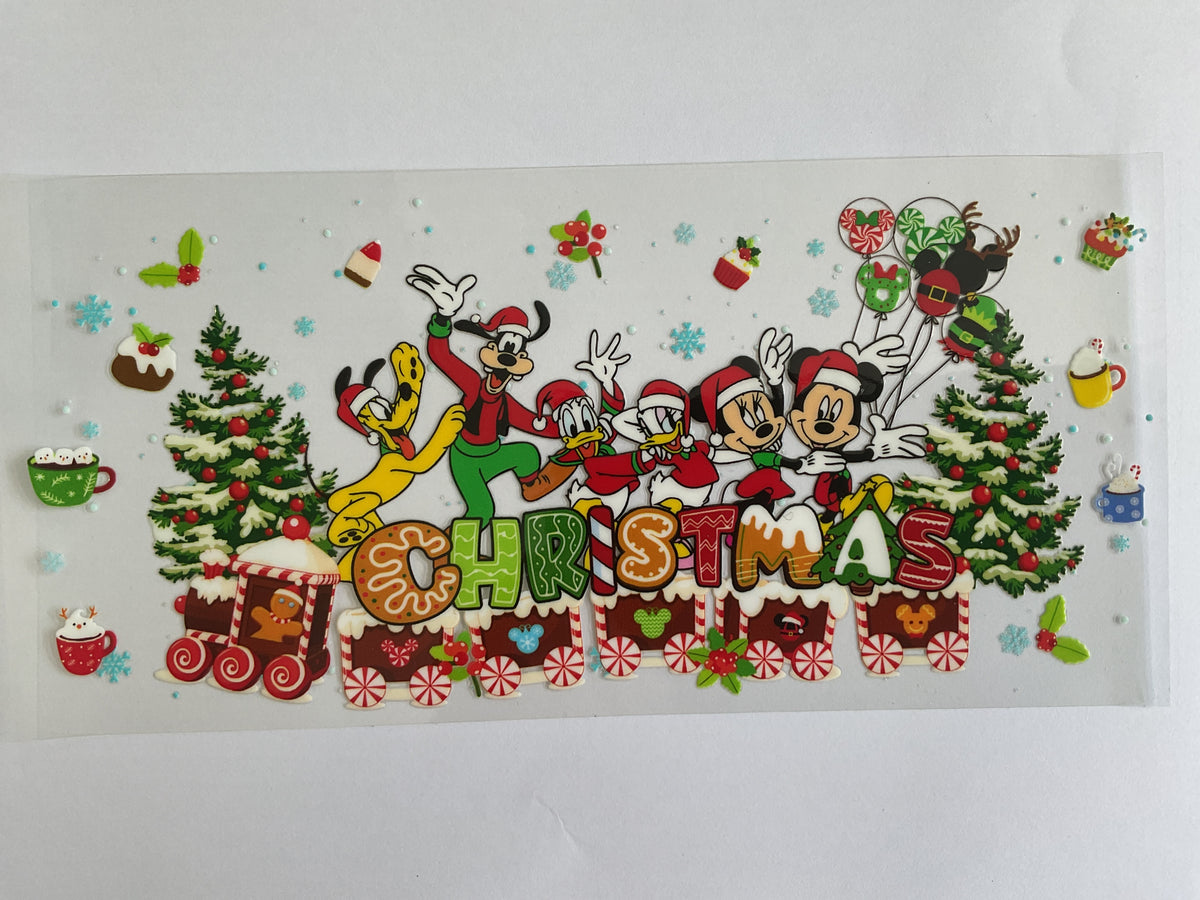 79C - Christmas Mouse Family Train - UV DTF Tumbler Wrap