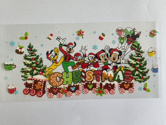 79C - Christmas Mouse Family Train - UV DTF Tumbler Wrap