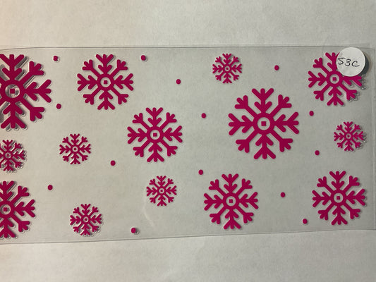 53C - Pink Snowflakes - UV DTF