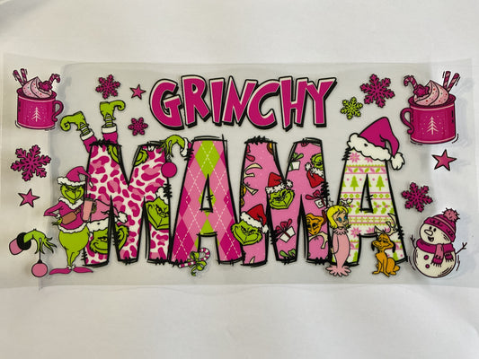 Christmas Grinchy Mama - UV DTF