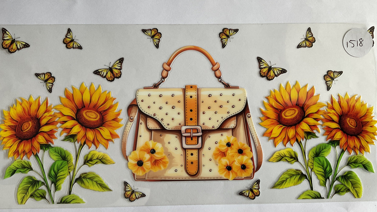 #1518 - Sunflower Butterflies  - UV DTF