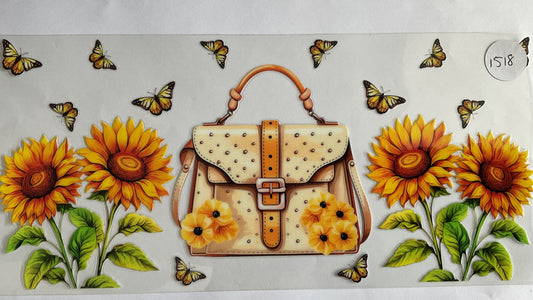 #1518 - Sunflower Butterflies  - UV DTF