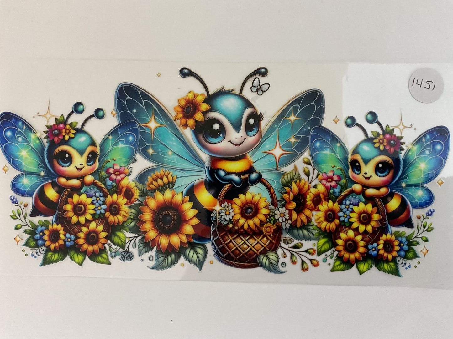 #1451 - Sunflower Bee - UV DTF