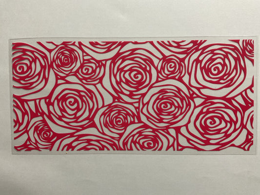 Red Rose Outline - UV DTF