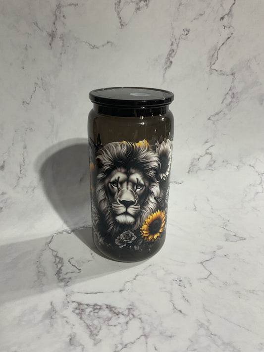 16oz Lion - Black Premade NON-Snow Globe Tumbler