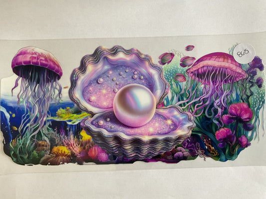 #865 - Purple Pearl Jelly Fish Shell - UV DTF
