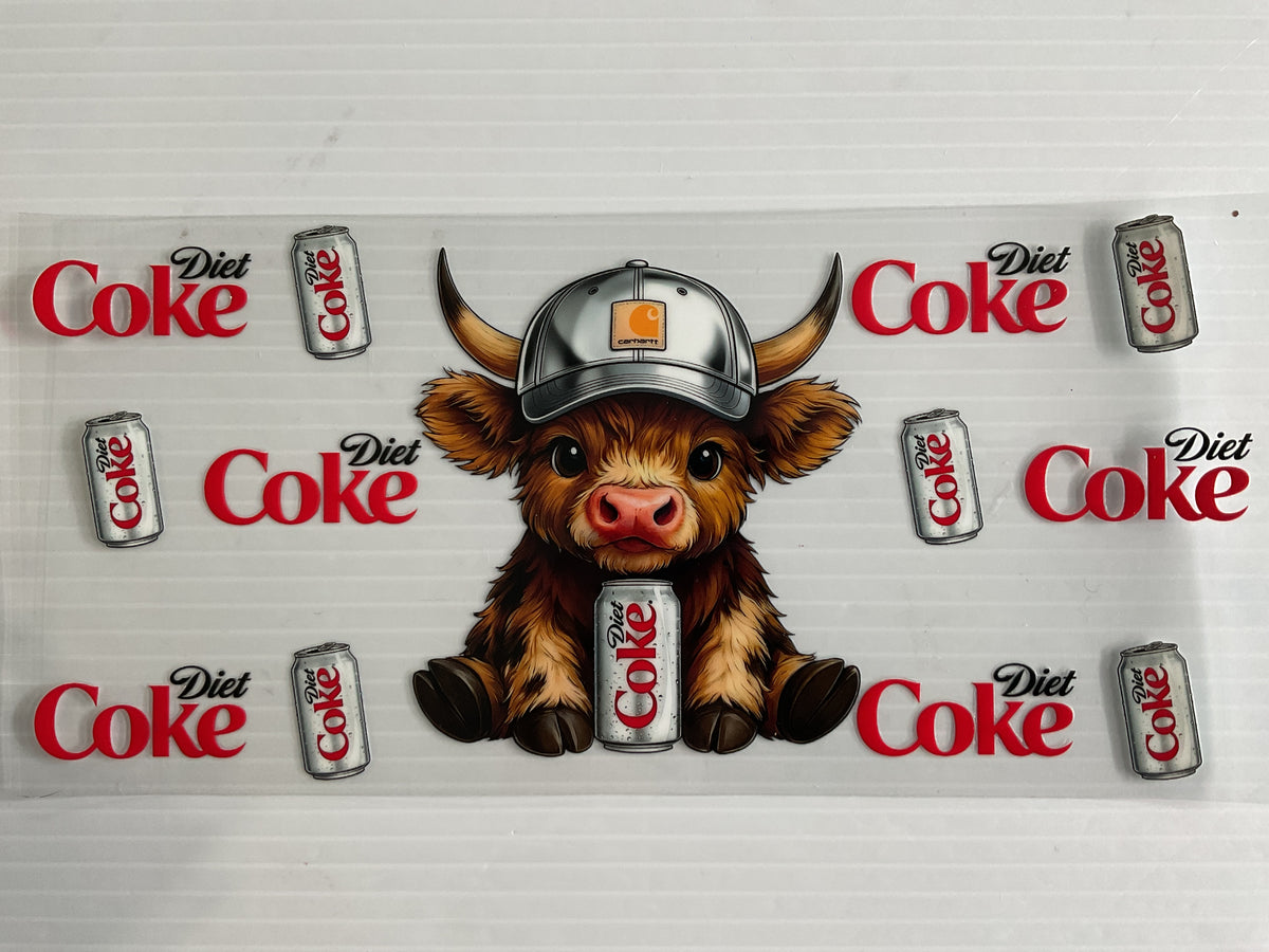 Diet Cola Cow Silver Hat - UV DTF