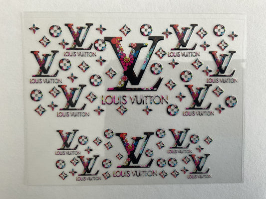 LV Black Floral - Tumbler Keychain Wrap
