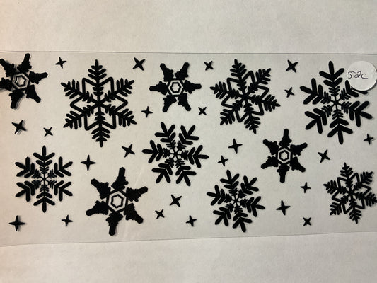 52C - Black Snowflakes - UV DTF