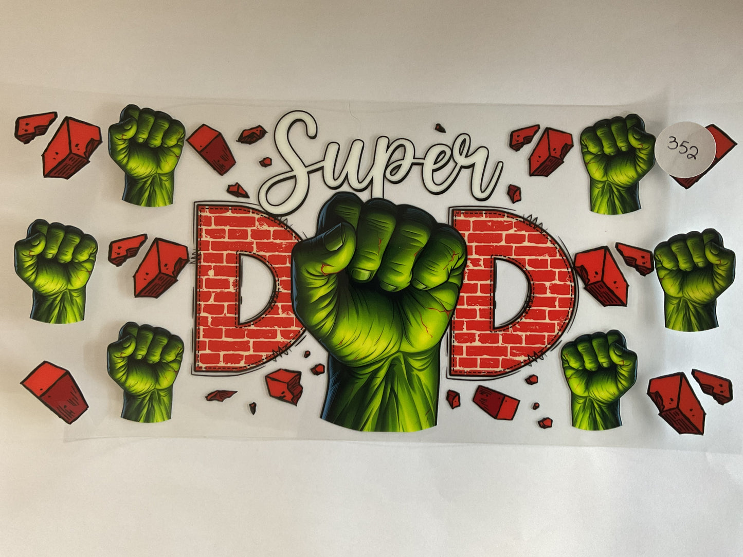 #352 - Super Dad - UV DTF Tumbler Wraps
