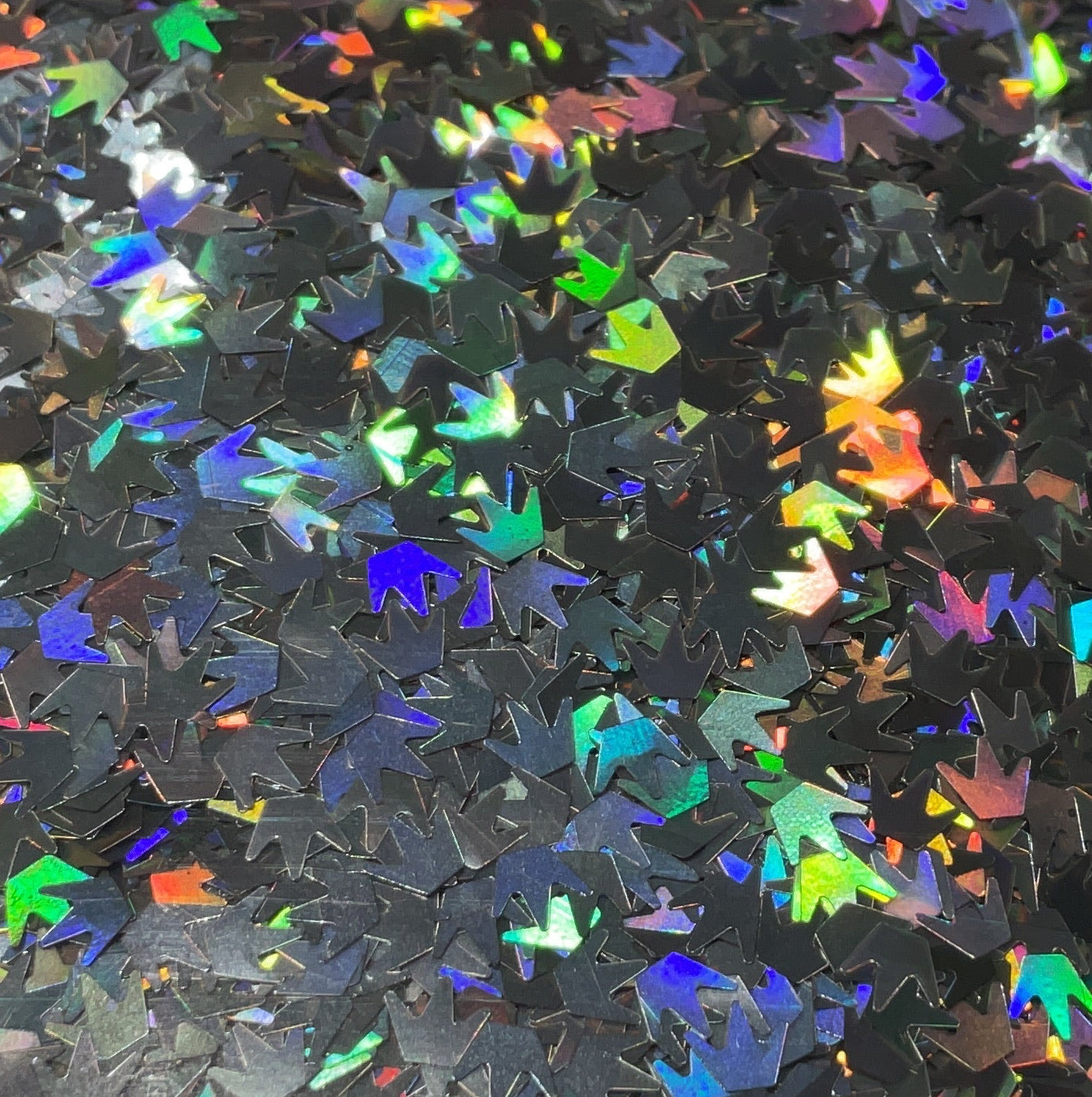 Silver Holographic Crowns - Glitter Shapes