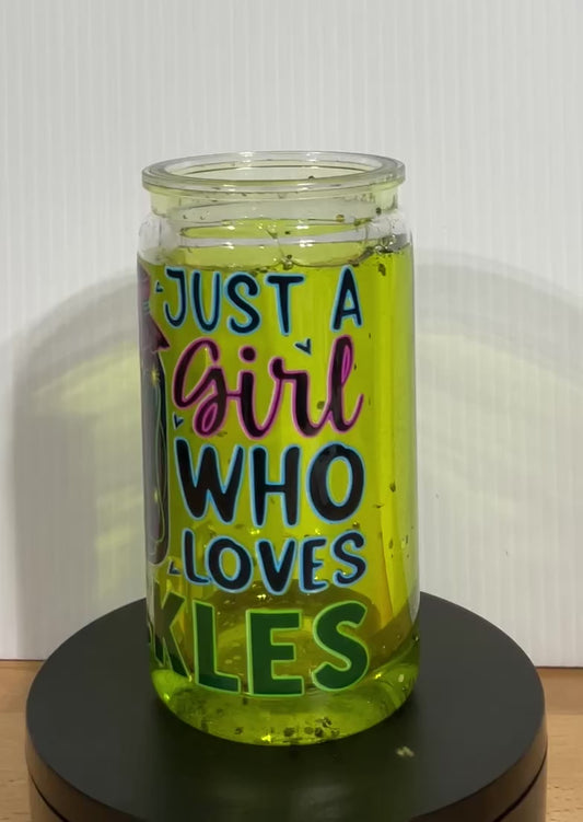 Just A Girl Who Loves Pickles - 16oz Snow Globe Tumbler